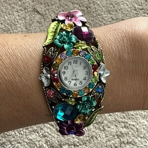 Floral Gemstone Quartz Watch